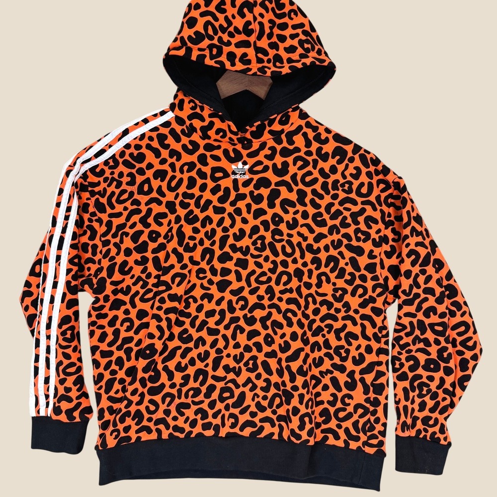 Adidas Rich Mnisi Hoodie Women M Leopard Print Streetwear Originals Animal